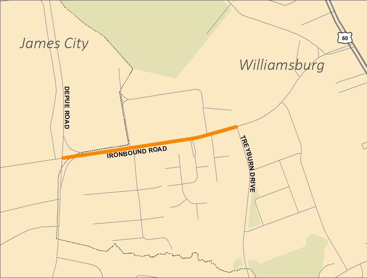 Map of Phase 3 of the Ironbound Road Improvements UPC111020